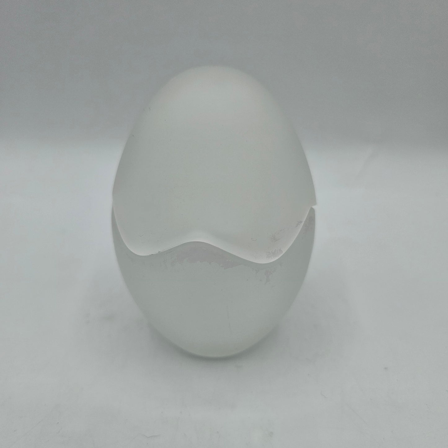 Satin Glass Easter Egg Lidded Trinket Dish / Candle Holder