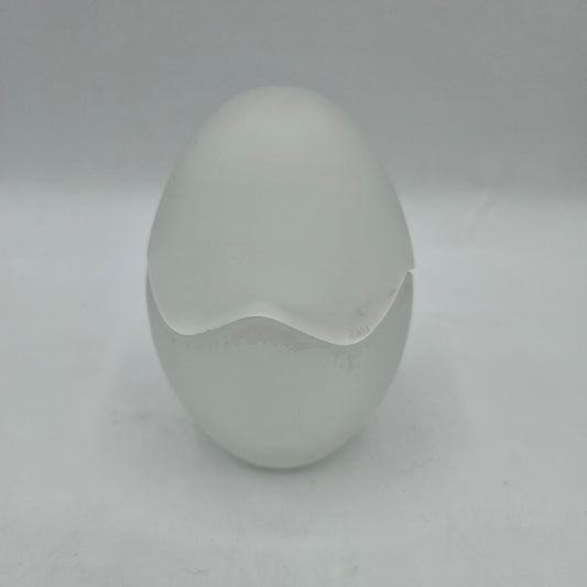 Satin Glass Easter Egg Lidded Trinket Dish / Candle Holder