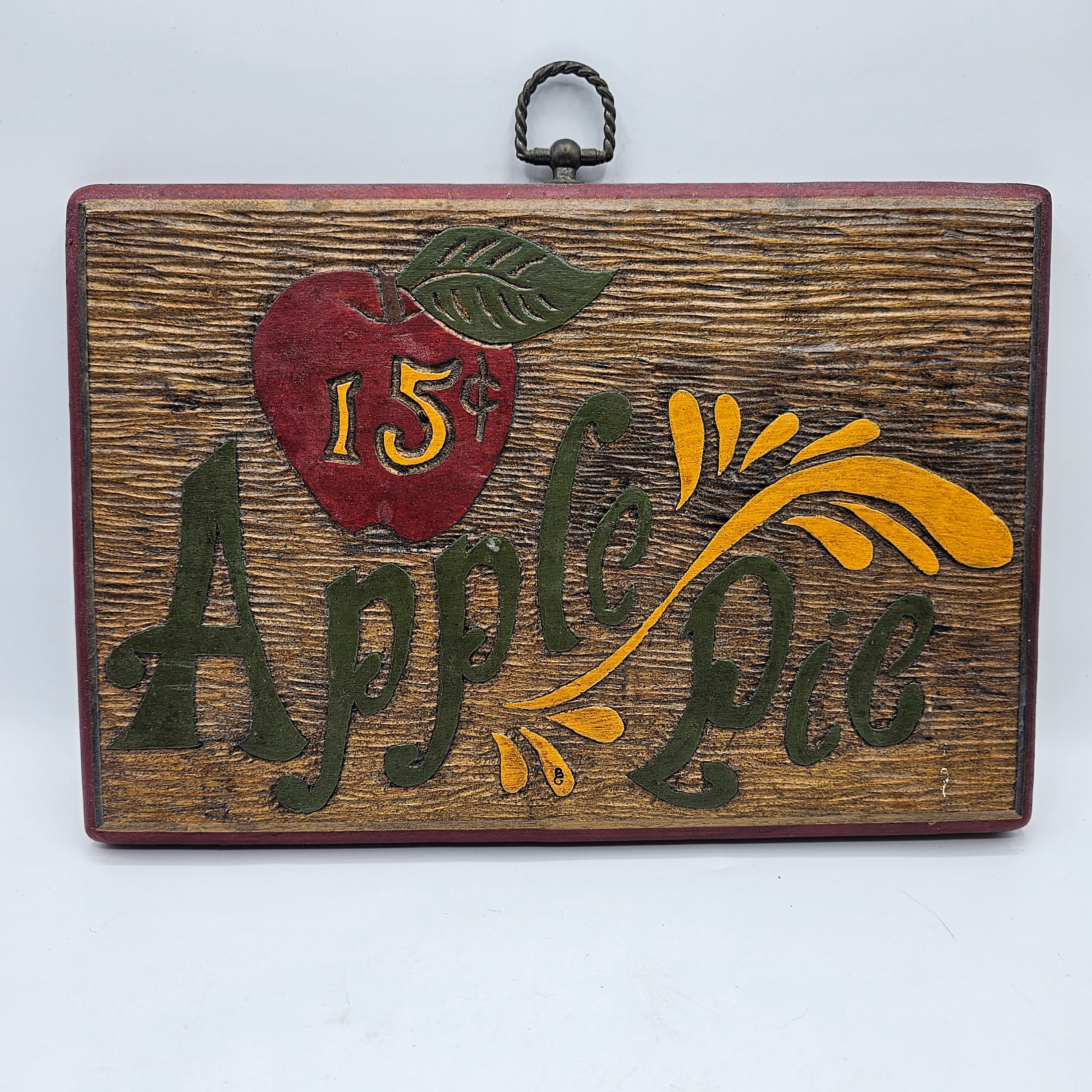 Rifting Sign Carved Wood Apple Pie Wall Decor Sign – Thrifting Vegas