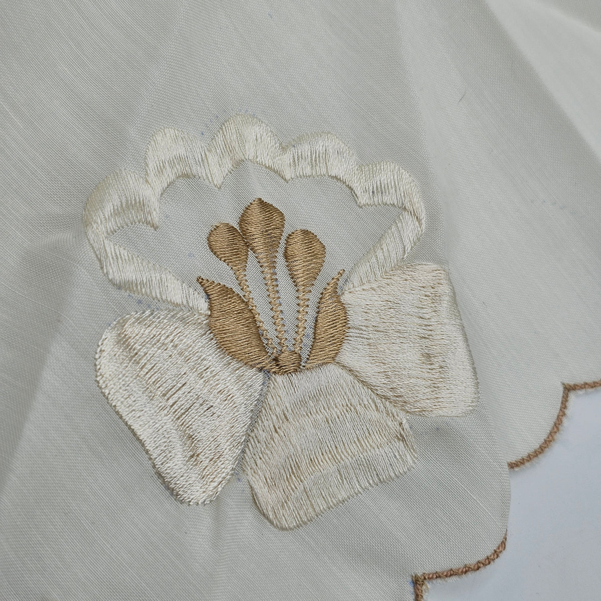 Embroidered Flower Cotton Handkerchief / Hanky - Set of 5