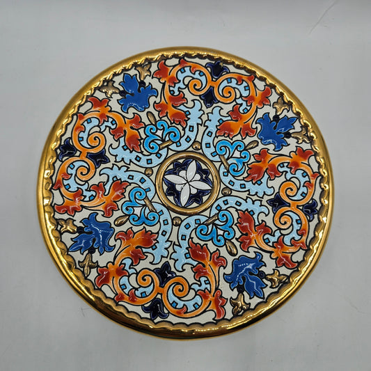 Cearco Cuerda Seca Hand Painted Wall Plaque with 24K Gold - Made in Spain