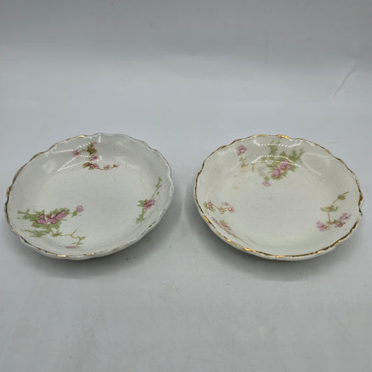2 Vintage Johnson Bros English Porcelain Butter Pats (crazing noted
