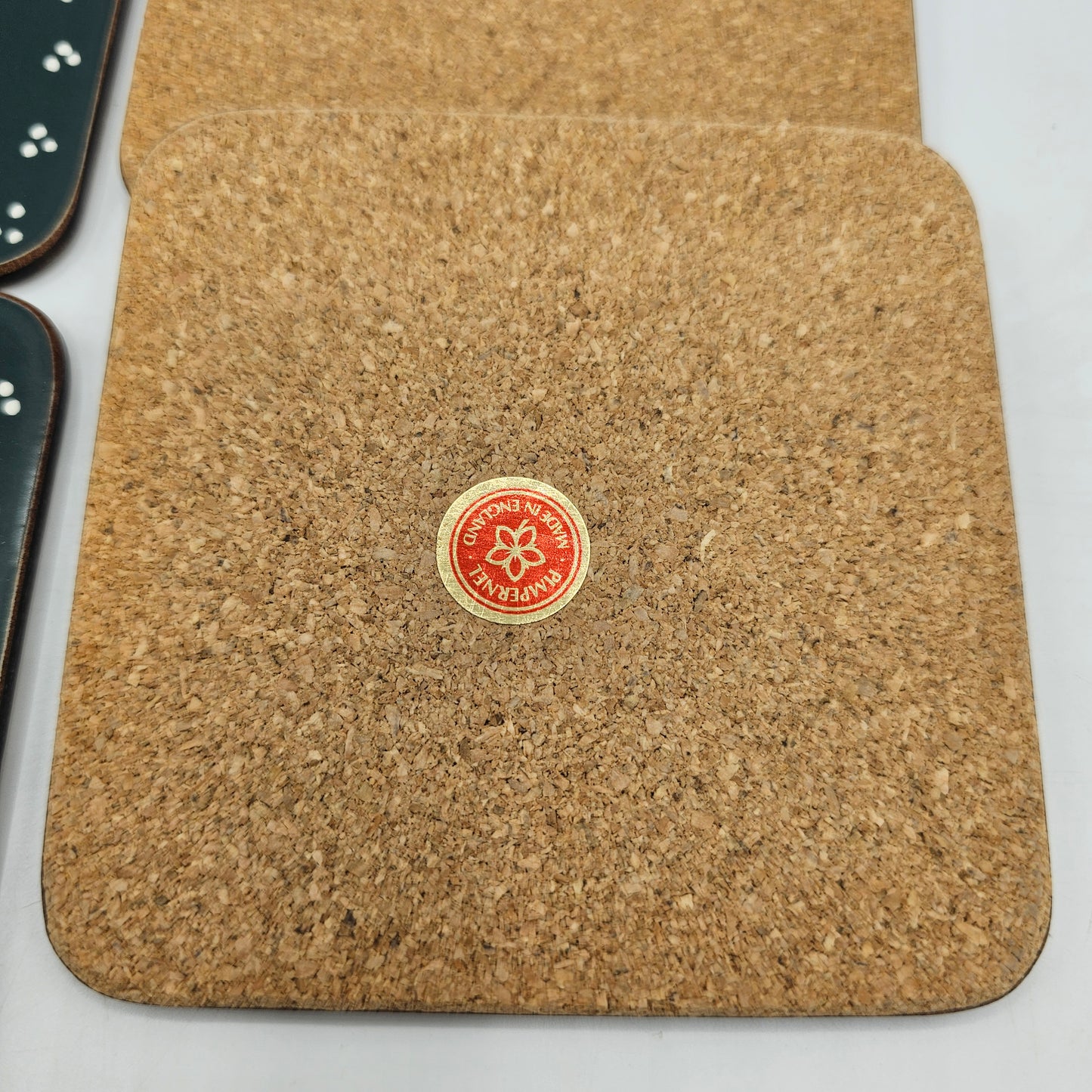 Pimpernel Christmas Bell Cork Backed Coasters - Set of 6 - Made in England