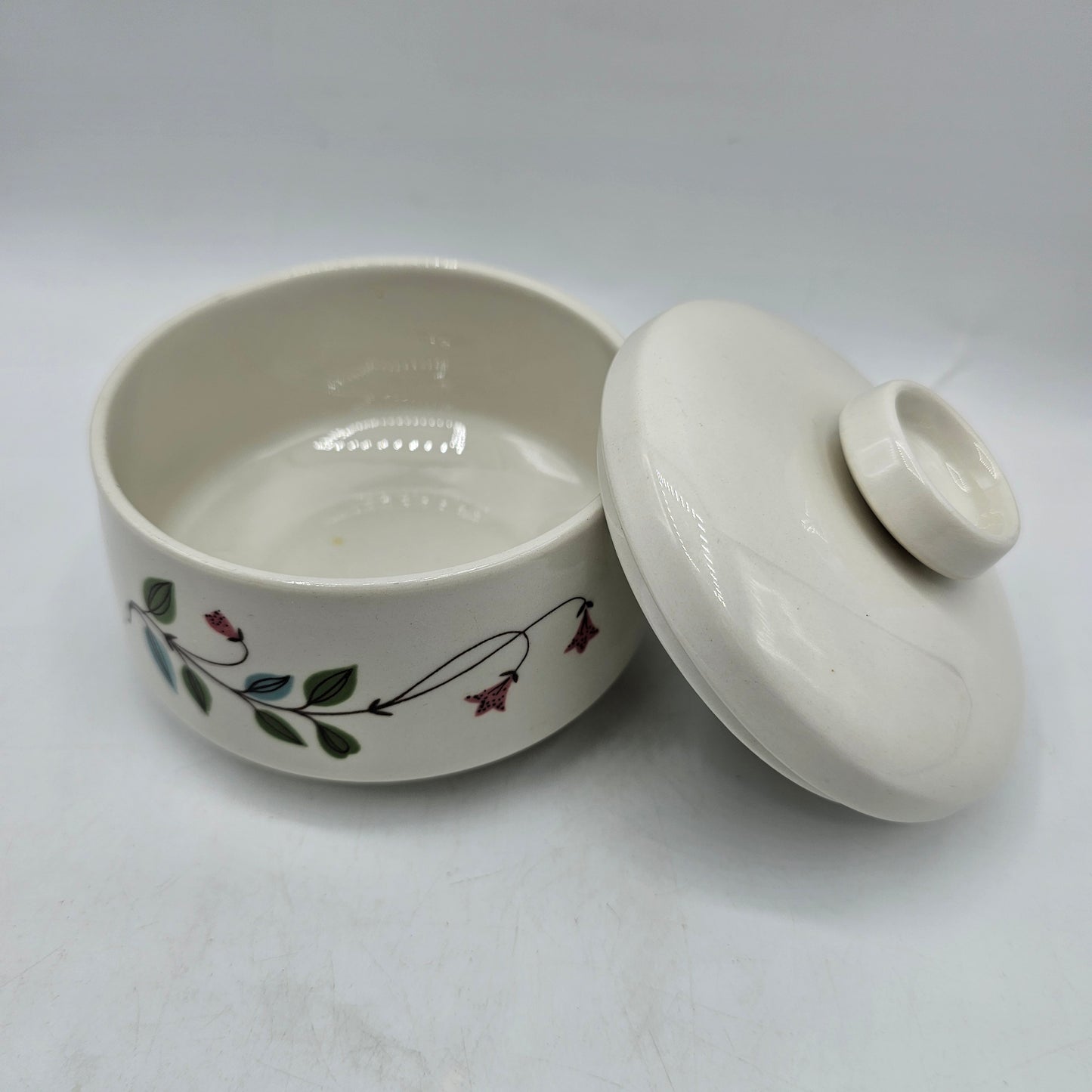 Franciscan Winsome Lidded Ceramic Sugar Bowl or Trinket Box with Floral Design