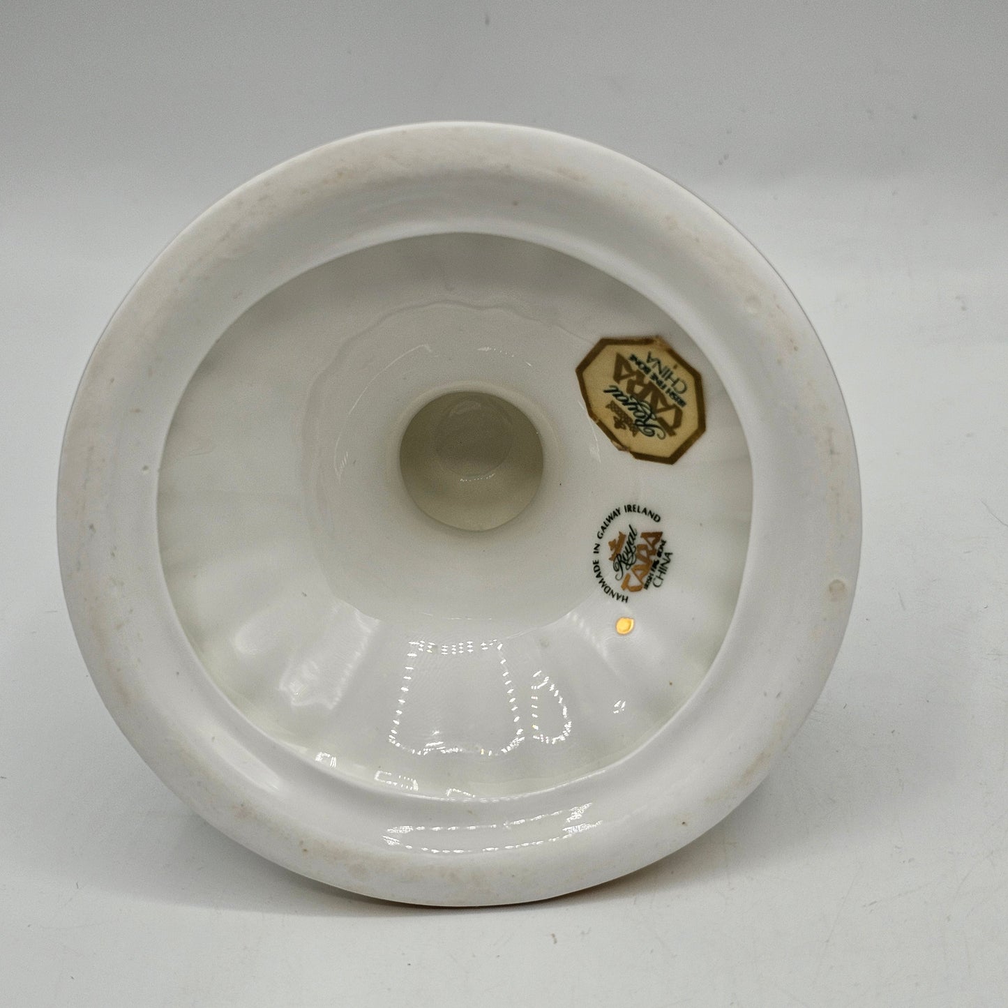 Royal Tara Bone China Candlestick with Green Shamrock Design - Made in Ireland