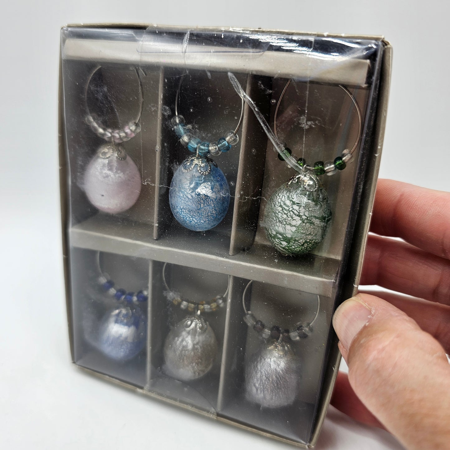Pier 1 Imports Wine Glass Charms - Blown Glass - Set of 6