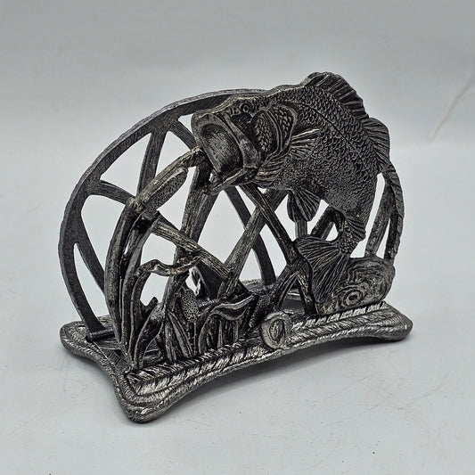 Pewter Bass Fish Letter / Business Card Holder