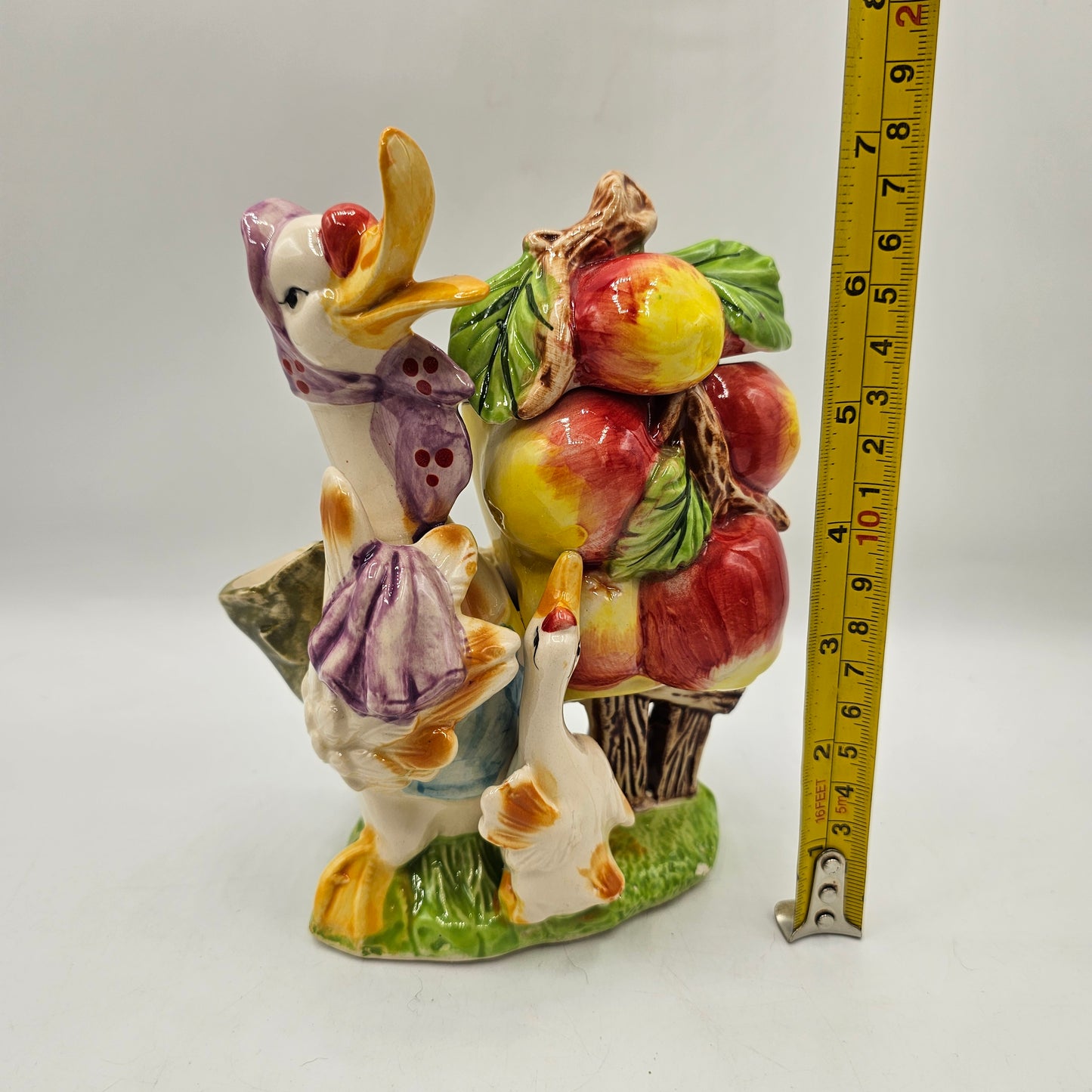 Vintage Ceramic Duck and Fruit Themed Jelly Server - Apples