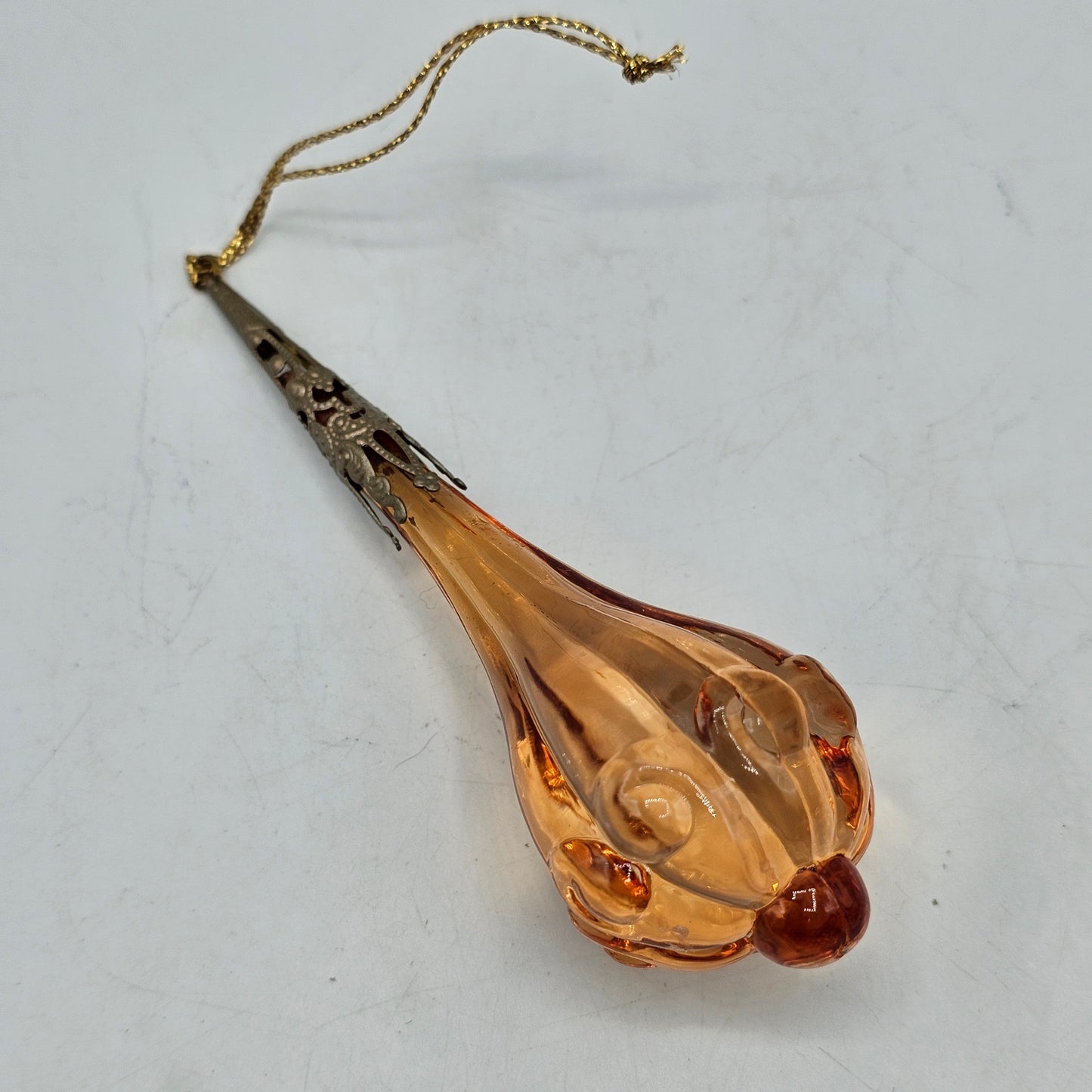 Amber Resin With Brass Ornament-Set Of 2