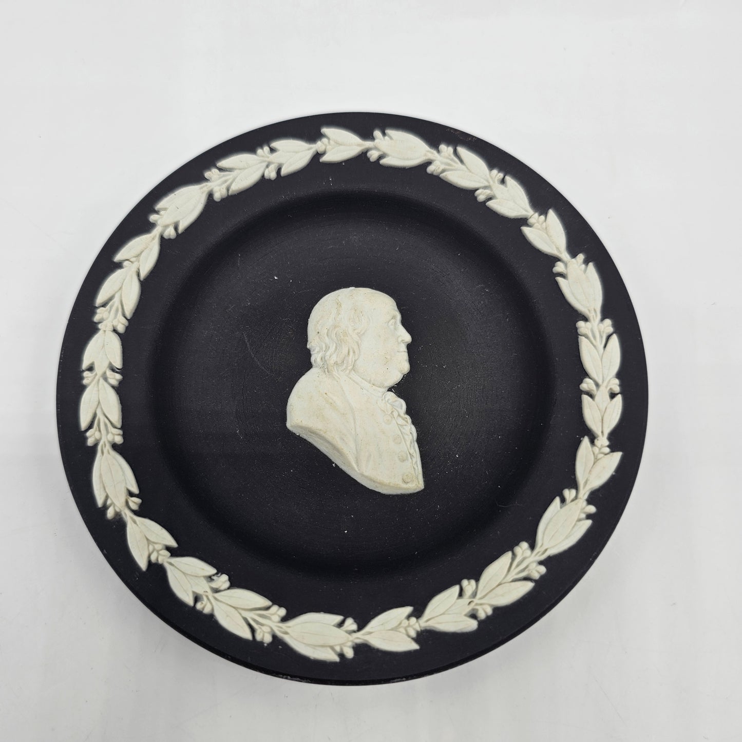 Wedgwood Black Jasperware Benjamin Franklin Pin or Trinket Dish