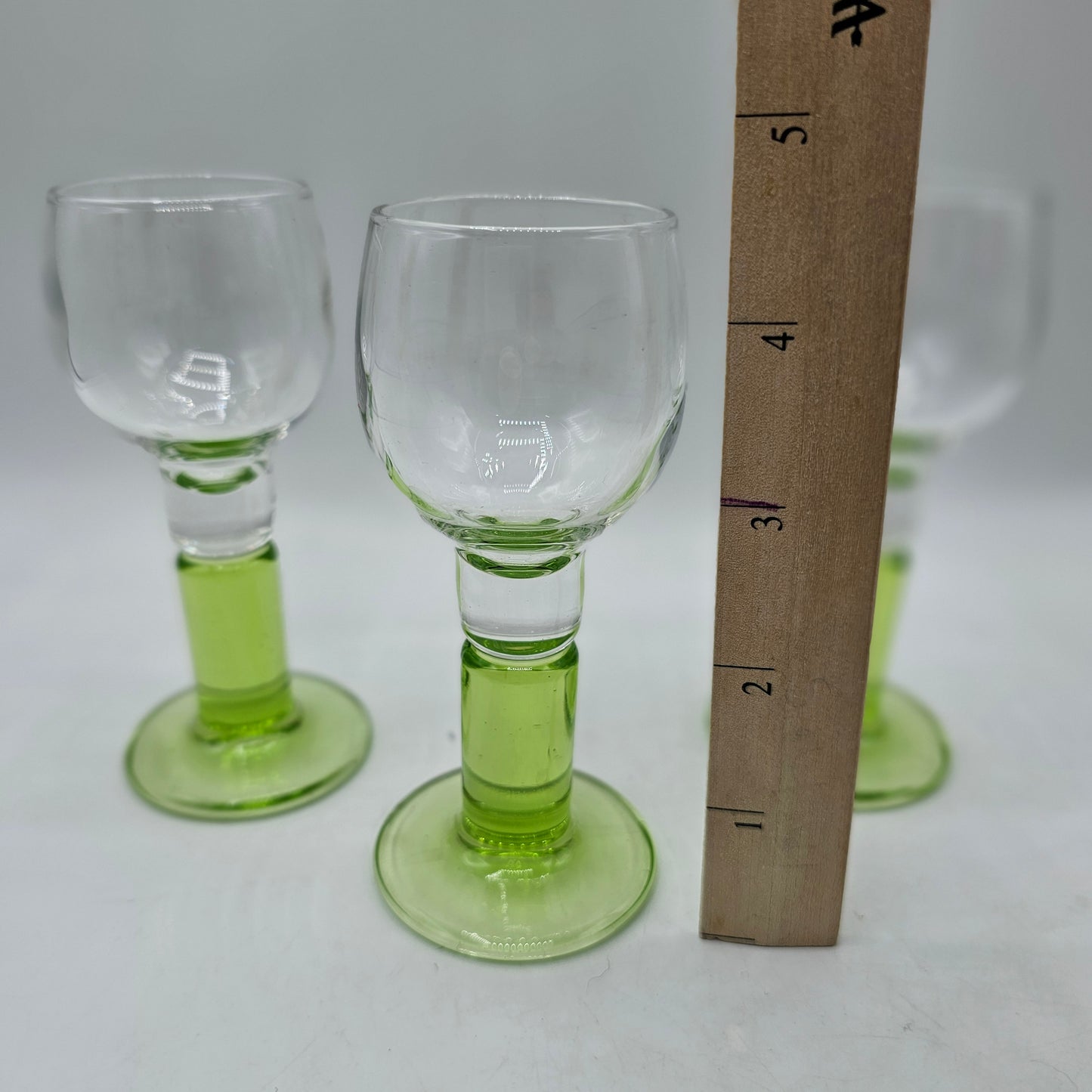 Bormioli Rocco Cordial Glasses with Green Stem - Set of 3