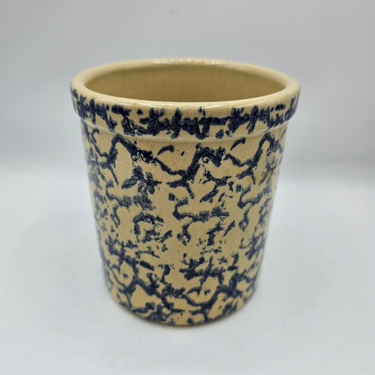 Robinson Ramsbottom Pottery of Roseville Spongeware 1qt High Jar Crock RRP