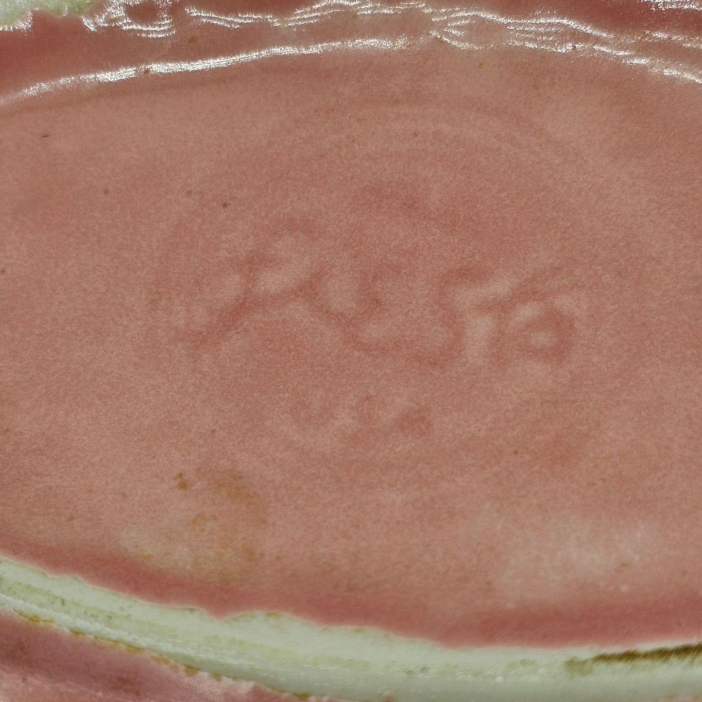 1950's Pink Fiestaware Oval Platter 9.5" x 7" (manufacturer bubble flaw)
