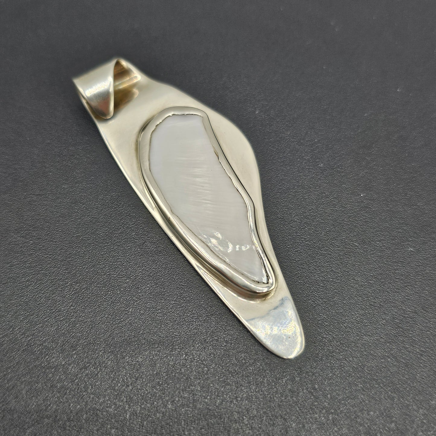 Sterling Silver and Abalone Shell Pendant - Marked and Signed