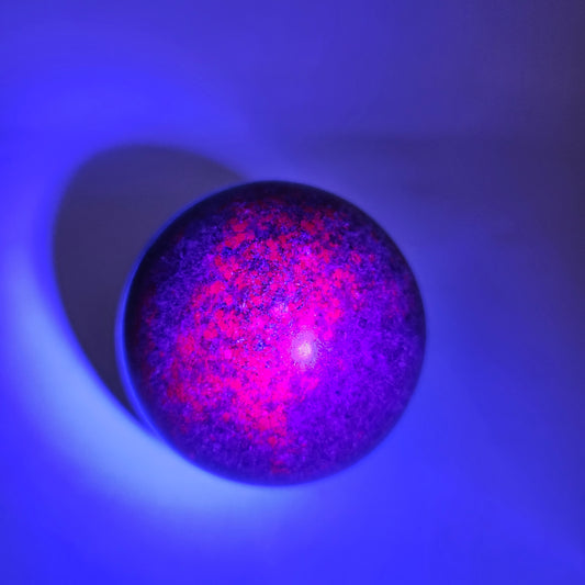 UV Reactive Ruby in Kyanite Orb or Sphere for Reiki Healing (glows under black light)