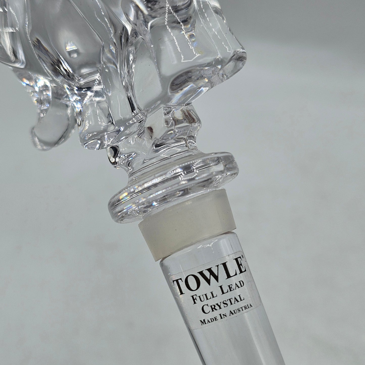 Towle Austrian 24% Lead Crystal Elephant Wine Bottle Stopper