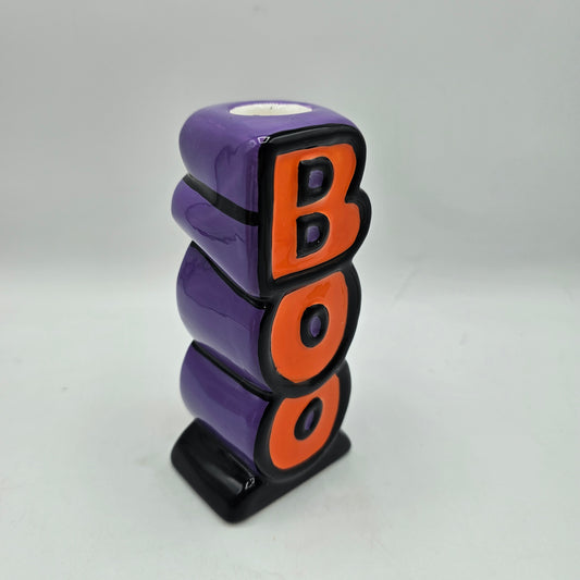 Ceramic "Boo" Taper Candle Holder