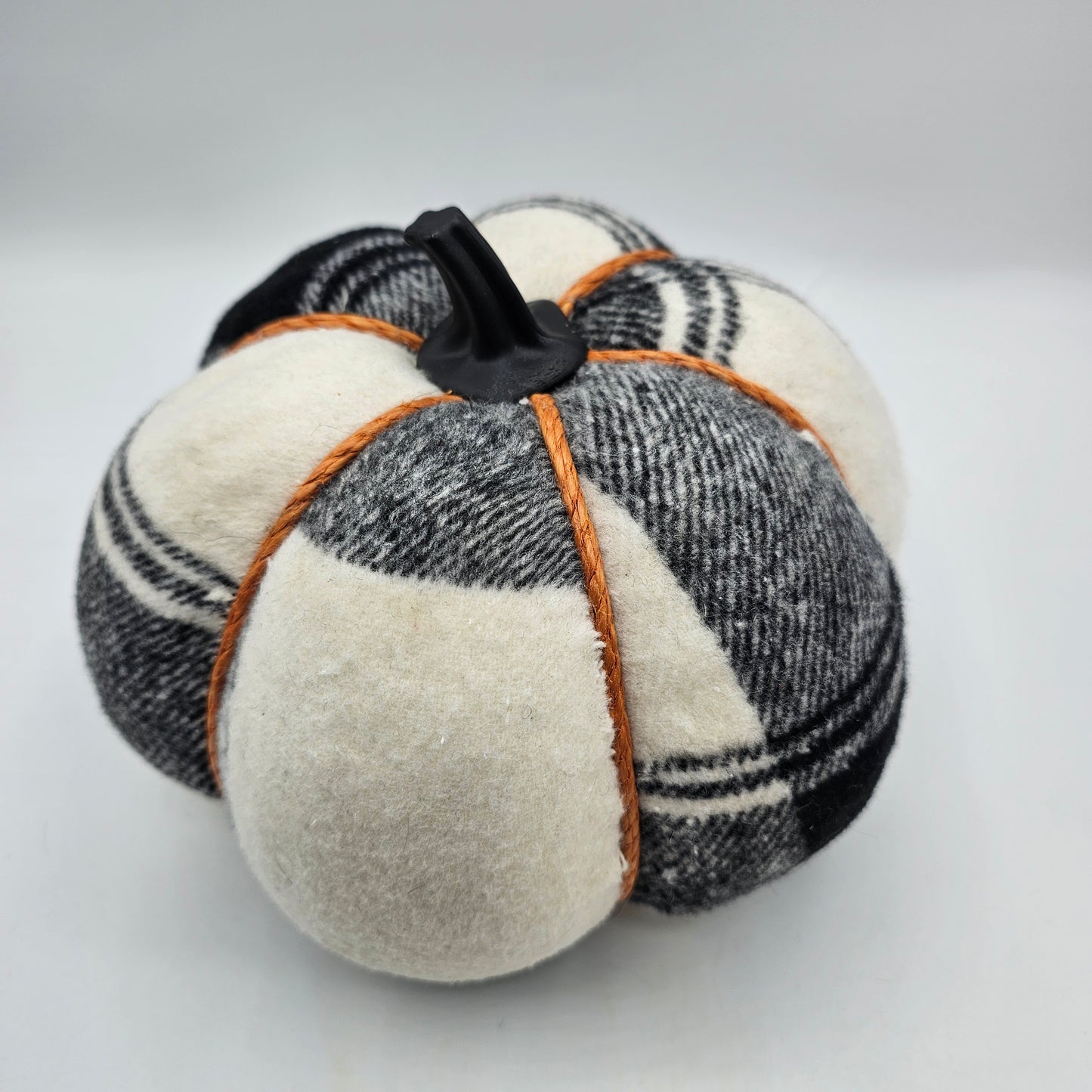 Plaid Pumpkin Decor - Set of 3