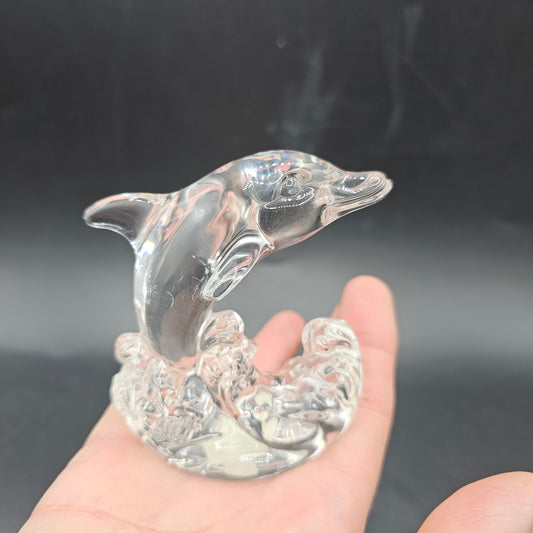 Princess House Lead Crystal Rocker Figurine - Jumping Dolphin