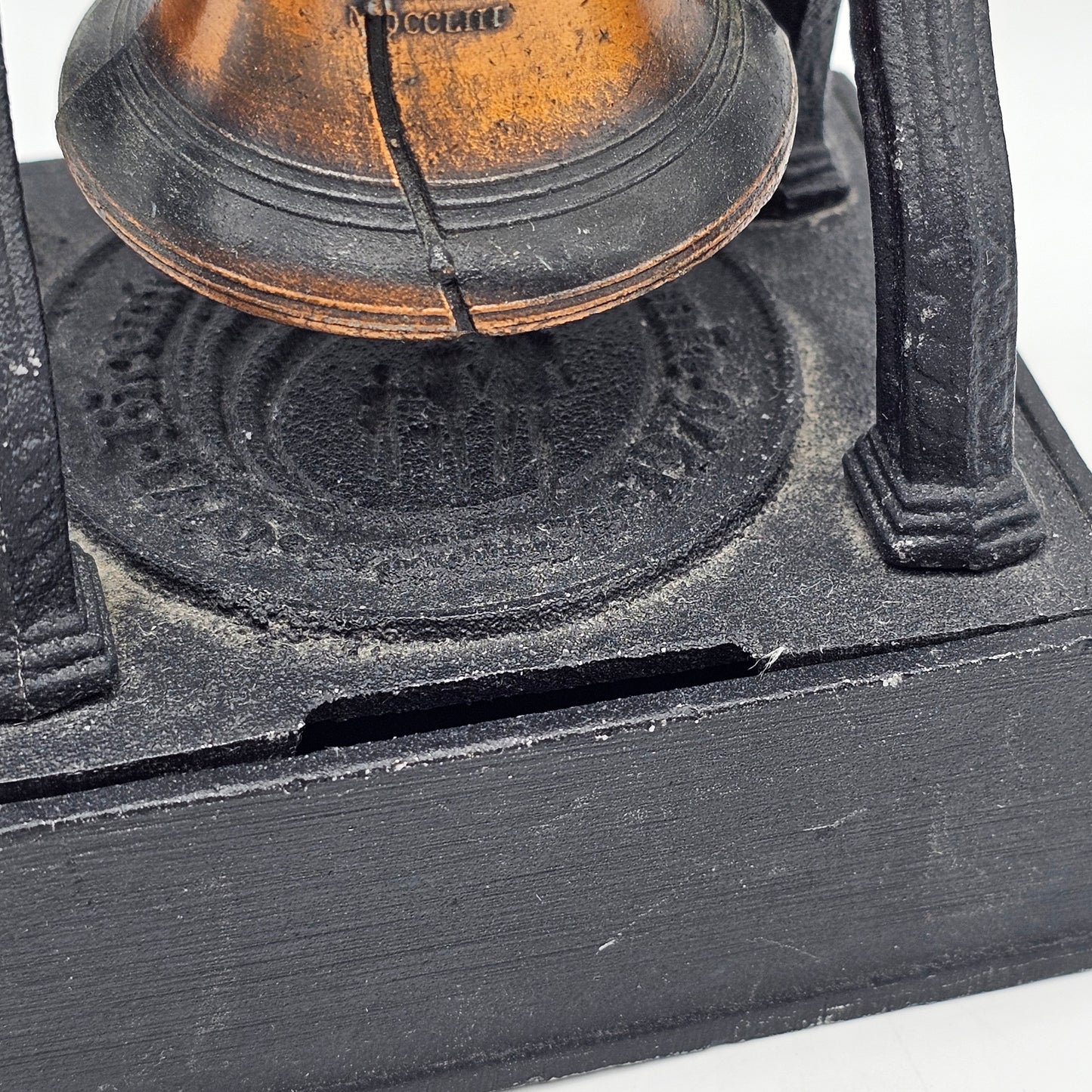 Vintage Metal Liberty Bell 1776 Coin Bank / Paperweight