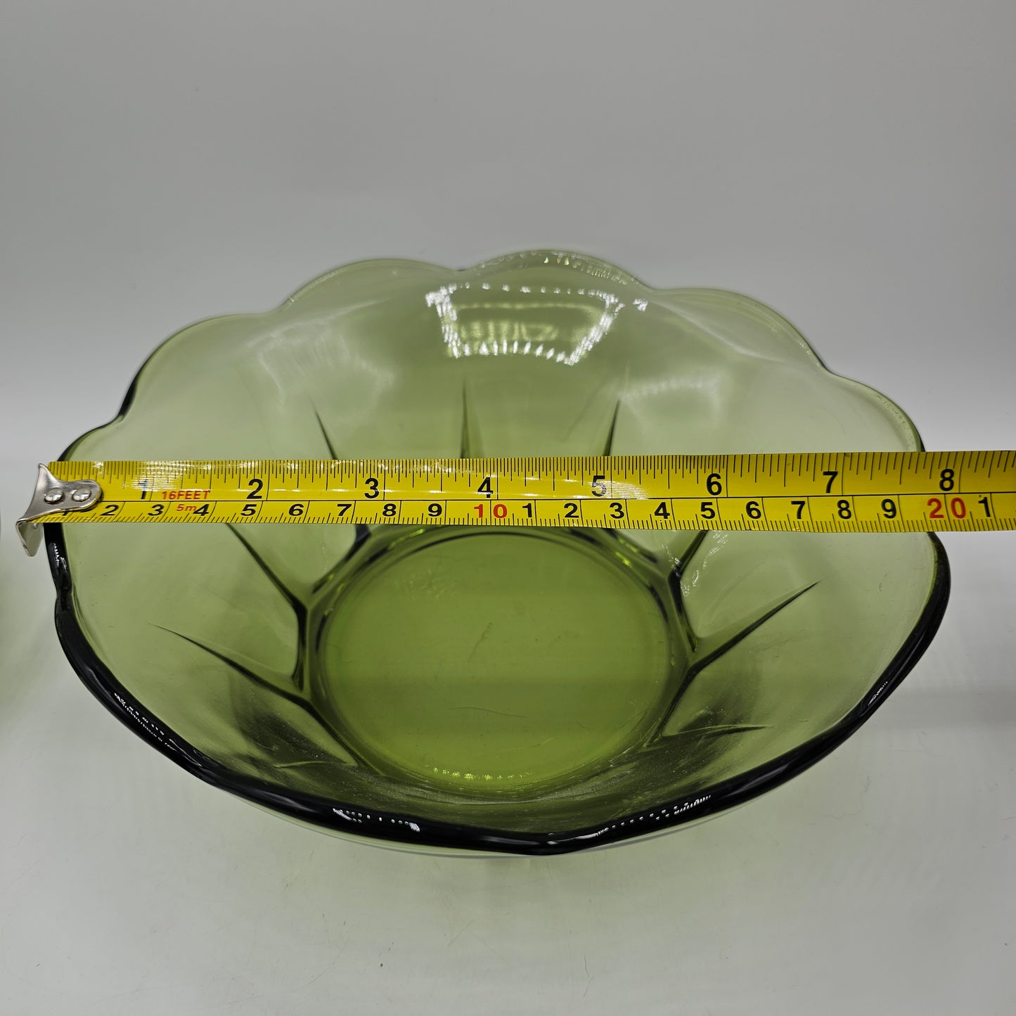 Amber Hocking Green Glass Bowl Set - 1 Large, 2 Small