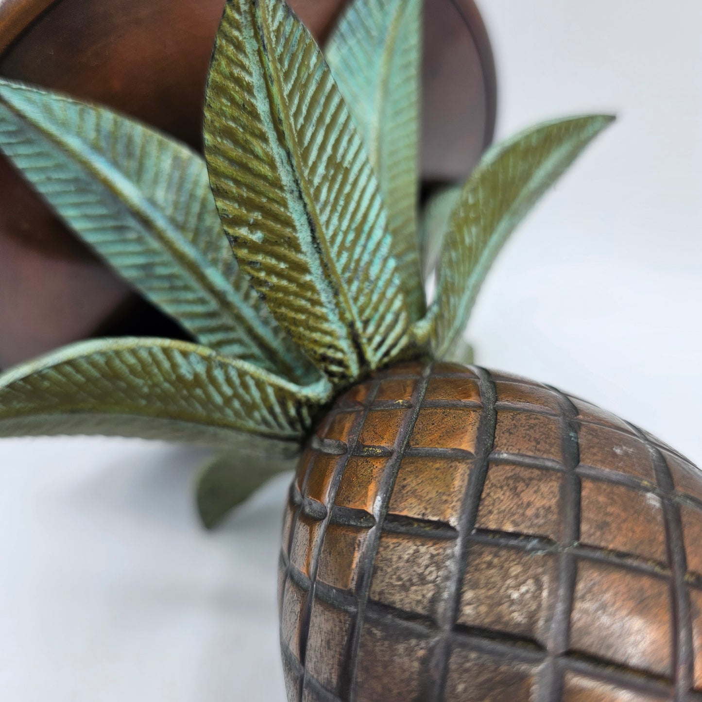 Pineapple Copper and Verdigris Patina Metal Candlestick and Candle Holder by Tommy Bahama