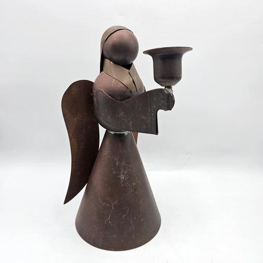 Large Brass Angel Candlestick