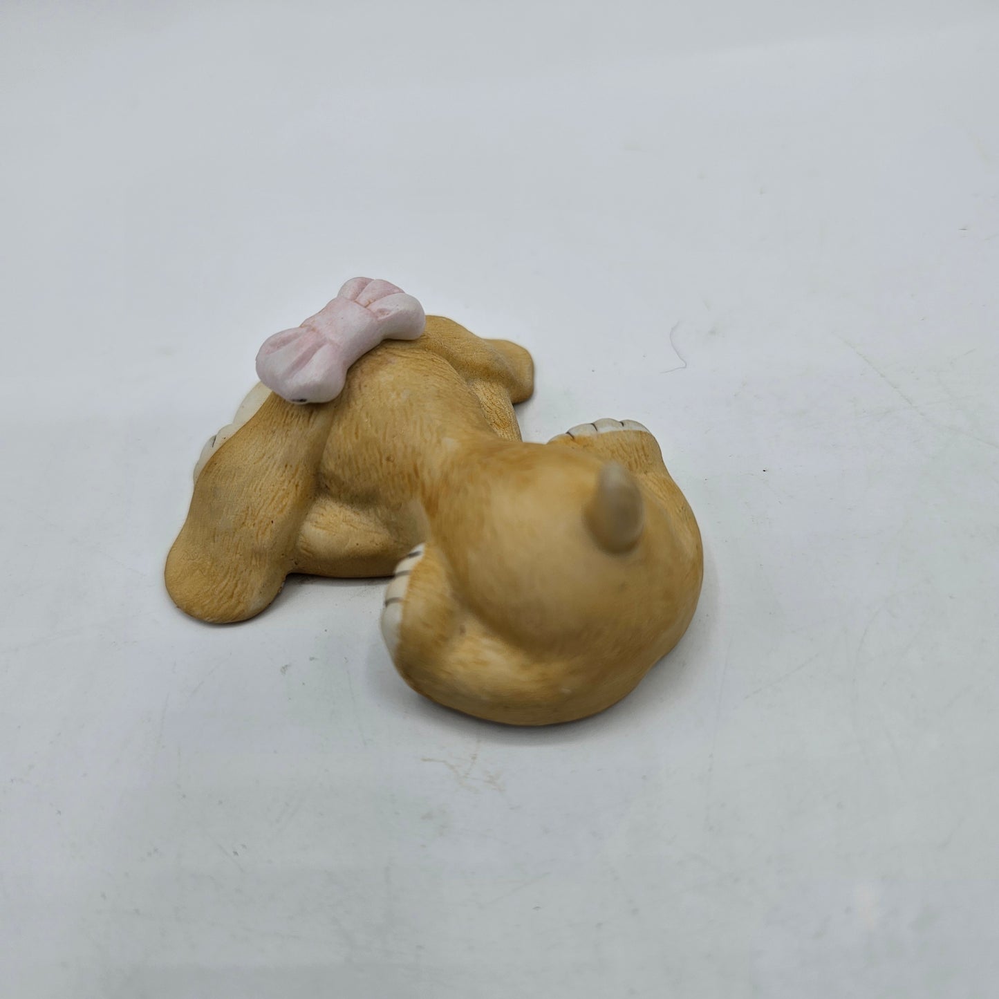 Basset Hound Pink Bow Puppy Figurine by Russ