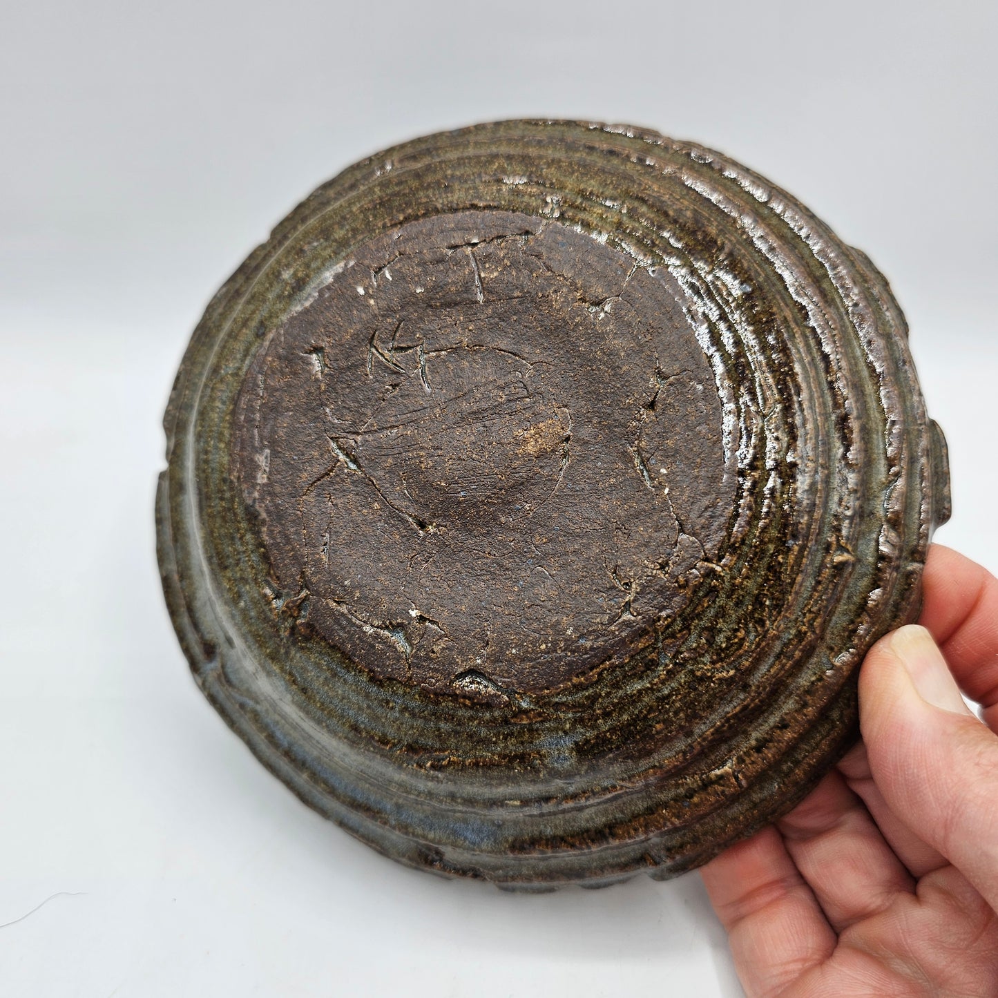 Blue Gray Artisan Pottery Trinket Dish
