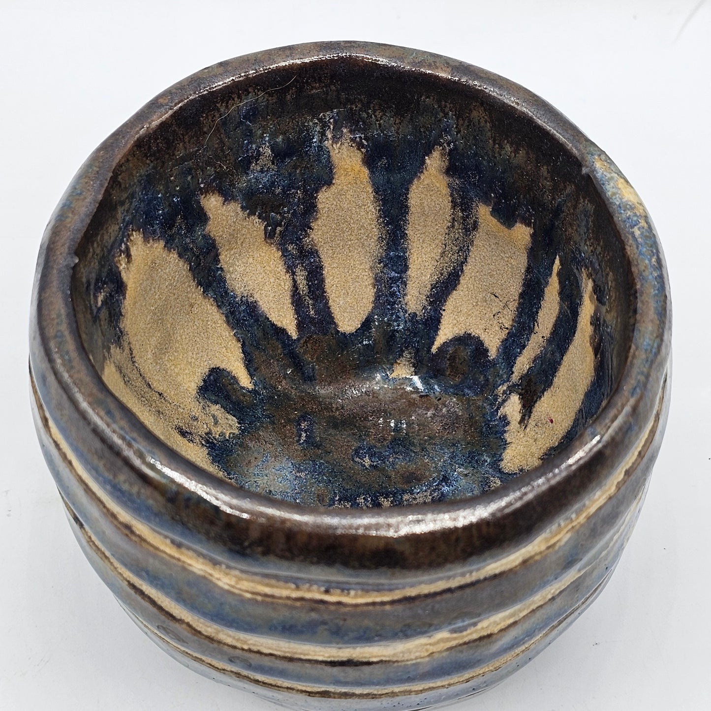 Artisan Pottery Painted Glazed Trinket Dish / Pencil Pot