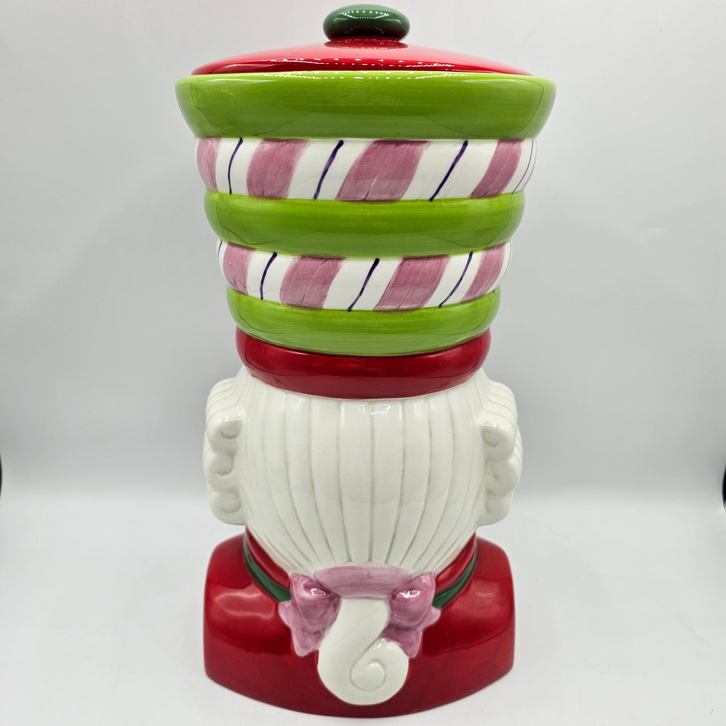 Large Ceramic Christmas Nutcracker Soldier Head Lidded Cookie Jar