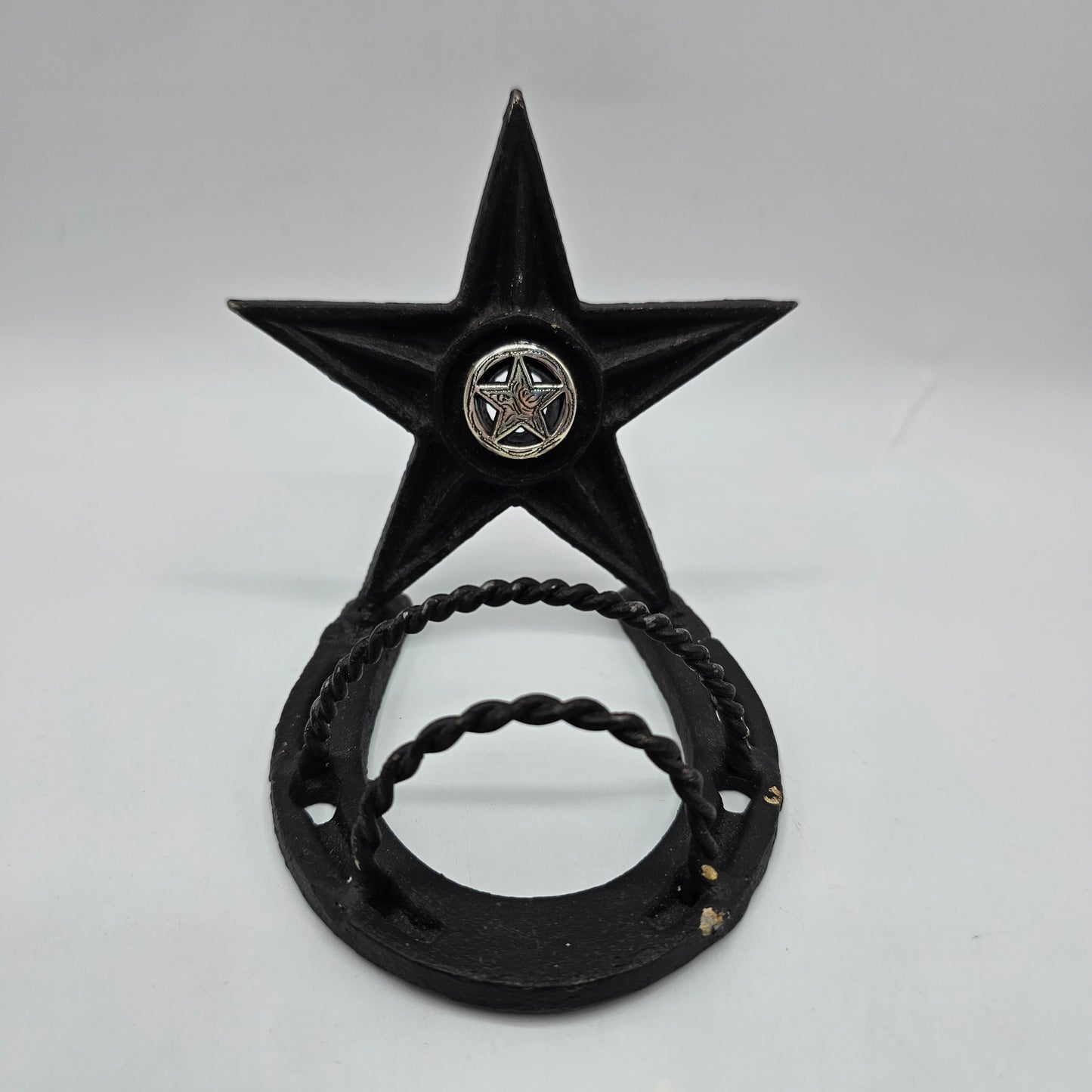 Western Style Metal Business Card Holder with Texas Star