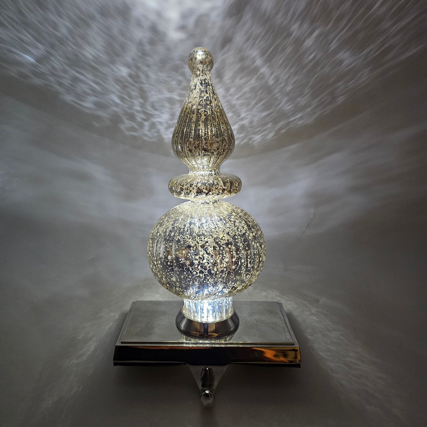 Light Up Mercury Glass Finial Stocking Holder by Southern Living