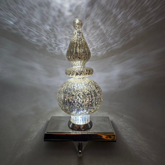 Light Up Mercury Glass Finial Stocking Holder by Southern Living
