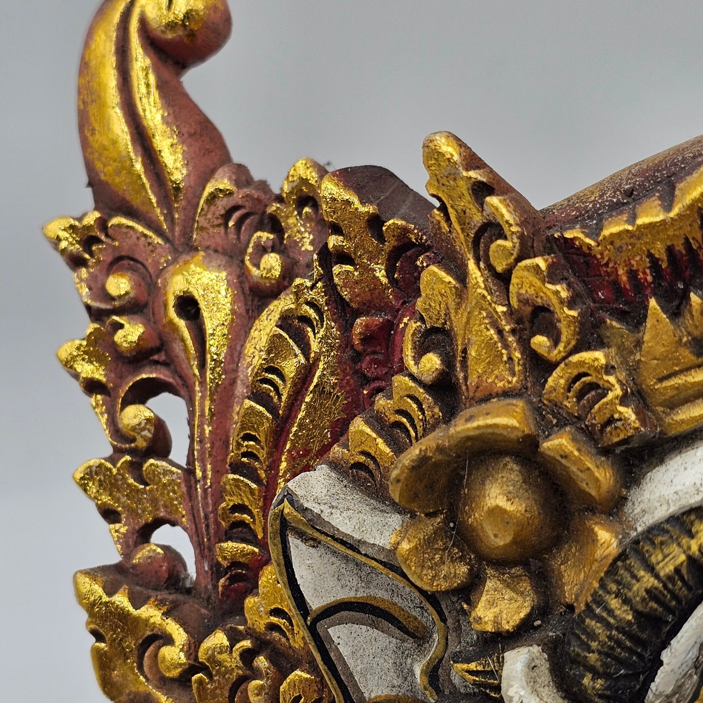 Hand Carved Wooden Balinese Mask Wall Decor