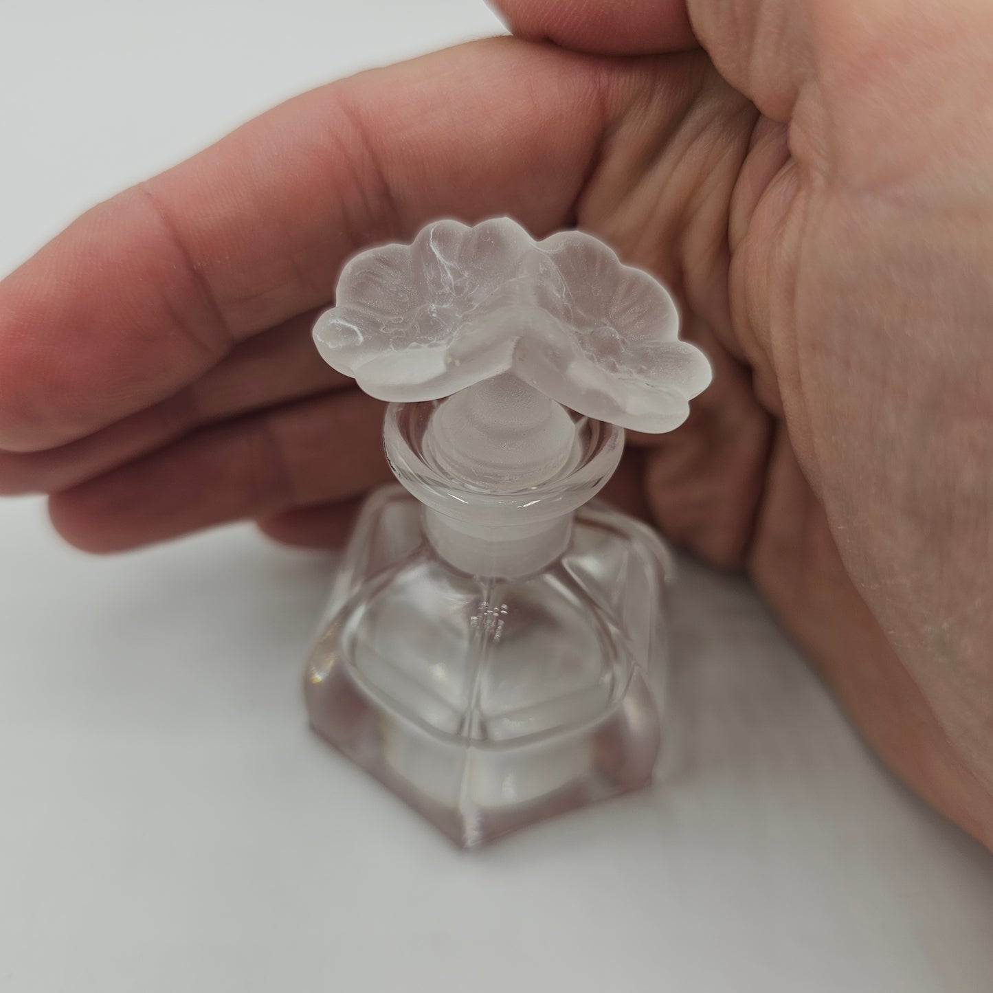 Lead Crystal Perfume Bottle Set with Satin Flower Stoppers - Made in Italy
