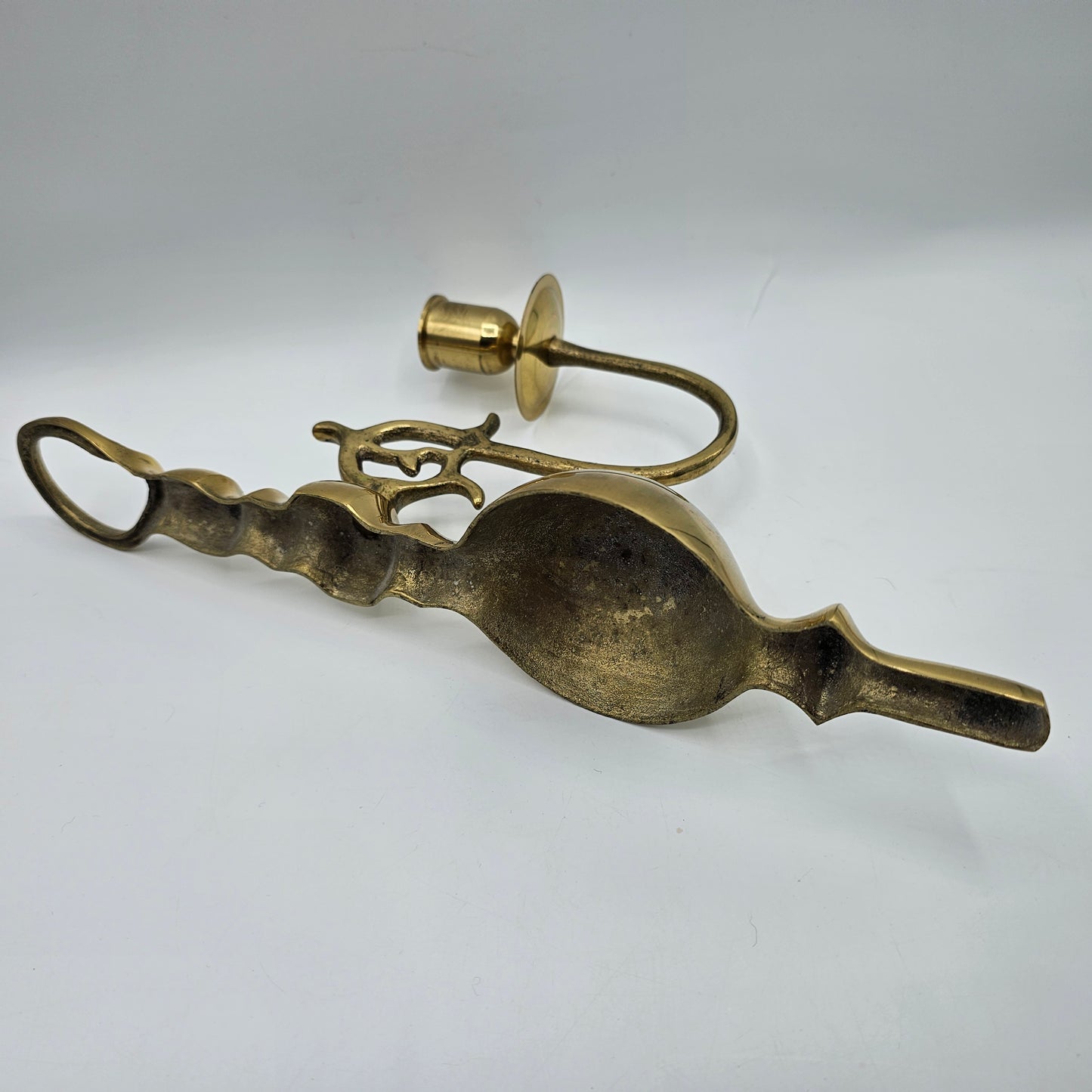 Vintage Brass Wall Sconce for Taper Candle