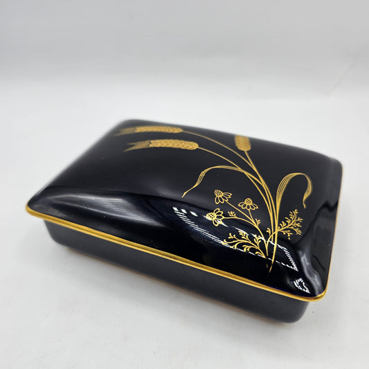 Vintage Alka Bavaria Fine Kobalt Porcelain Rectangular Trinket Box