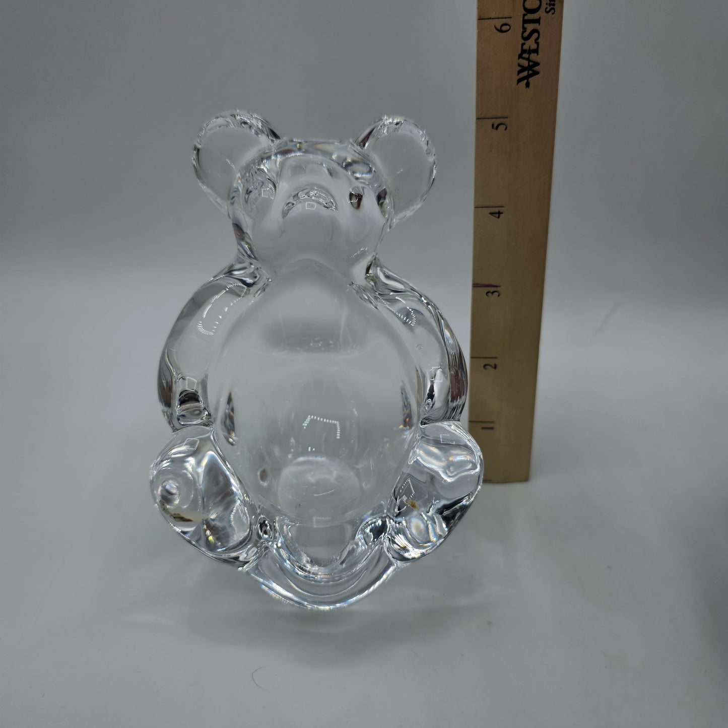 Vannes of France Crystal Bear Pipe Holder / Candle Holder / Candy Dish