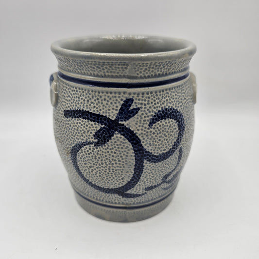 Vintage 5" Gerzit Blue Salt Glazed Stoneware Crock by Gerz of West Germany