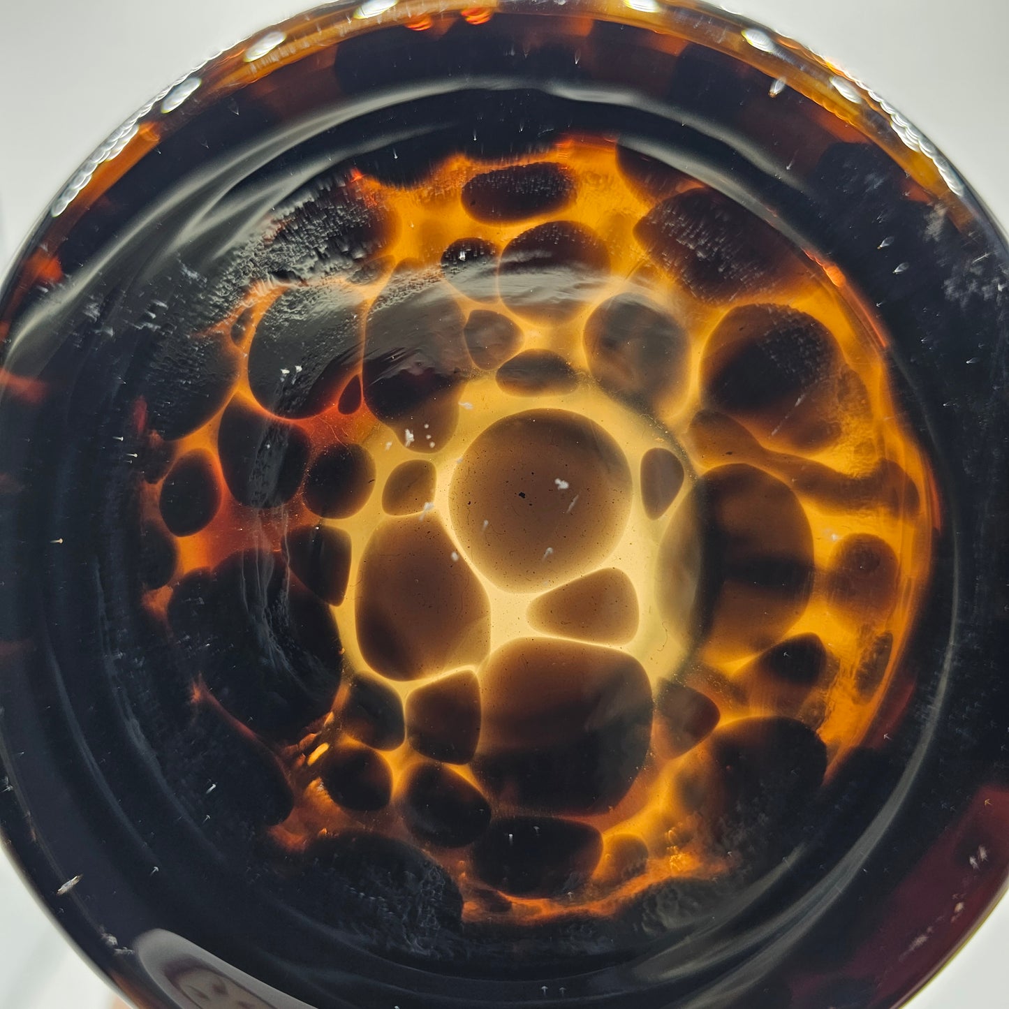 Swedish Glass Vase with Tortoiseshell Pattern