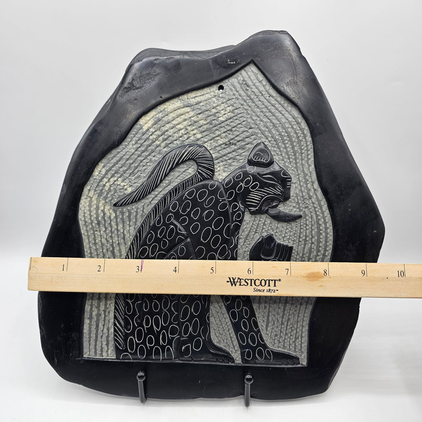 The Jaguar - Artisan Etching on Slate by Elvin Camal, San Jose Succotz, Belize