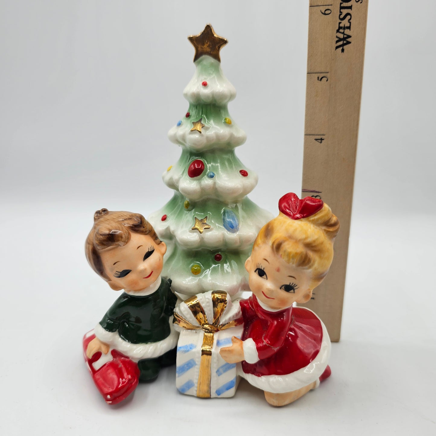Rare Josef Originals Children around the Christmas Tree Figurine (repaired)
