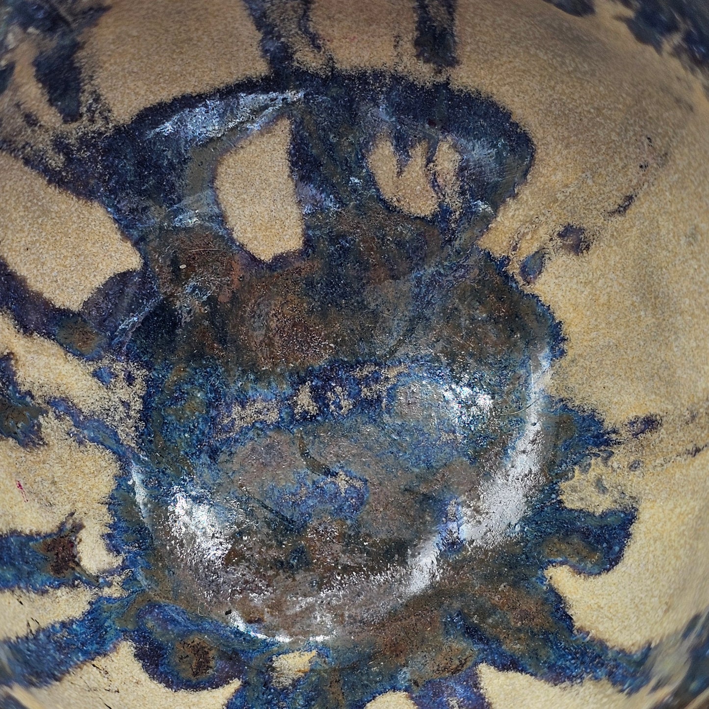 Artisan Pottery Painted Glazed Trinket Dish / Pencil Pot