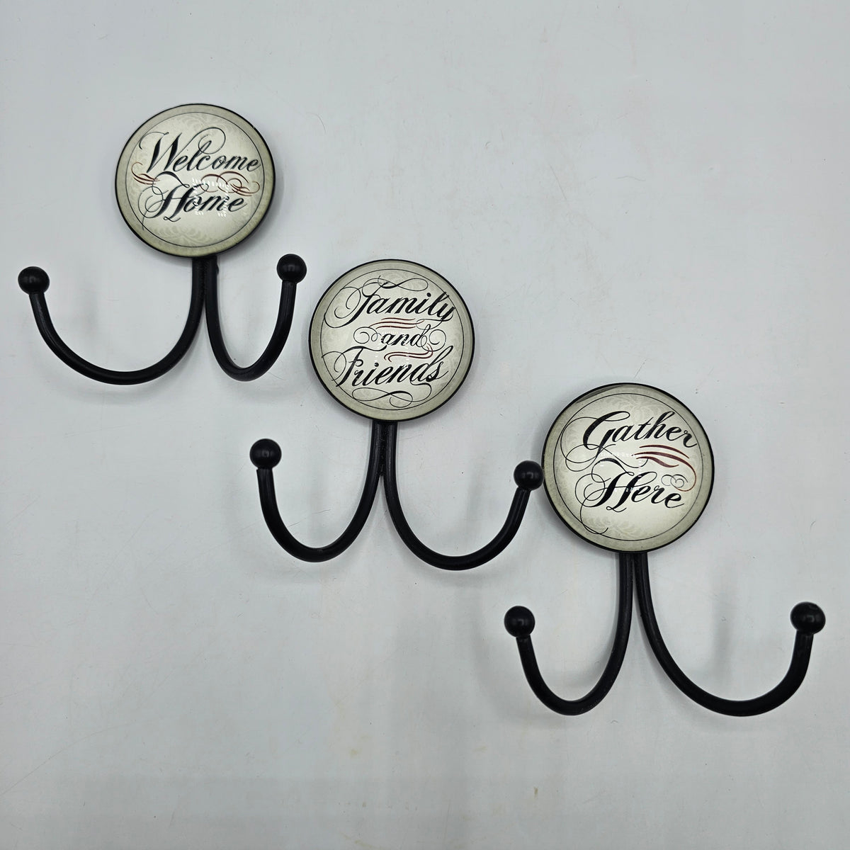 Metal and Button Coat Hooks to Welcome Family and Friends - Set of 3