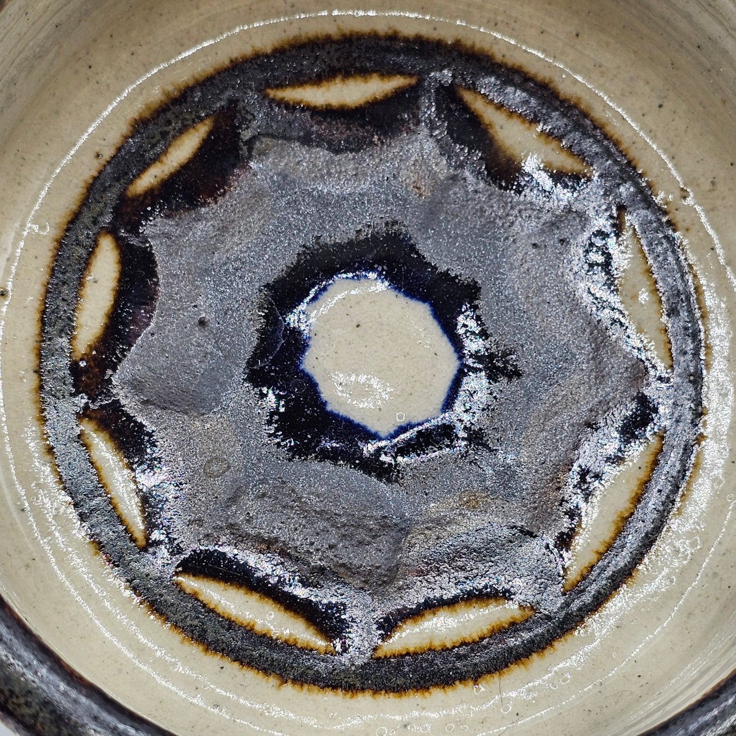 Art Pottery Glazed Soup Bowl / Candle Holder or Wall Decor with Handle