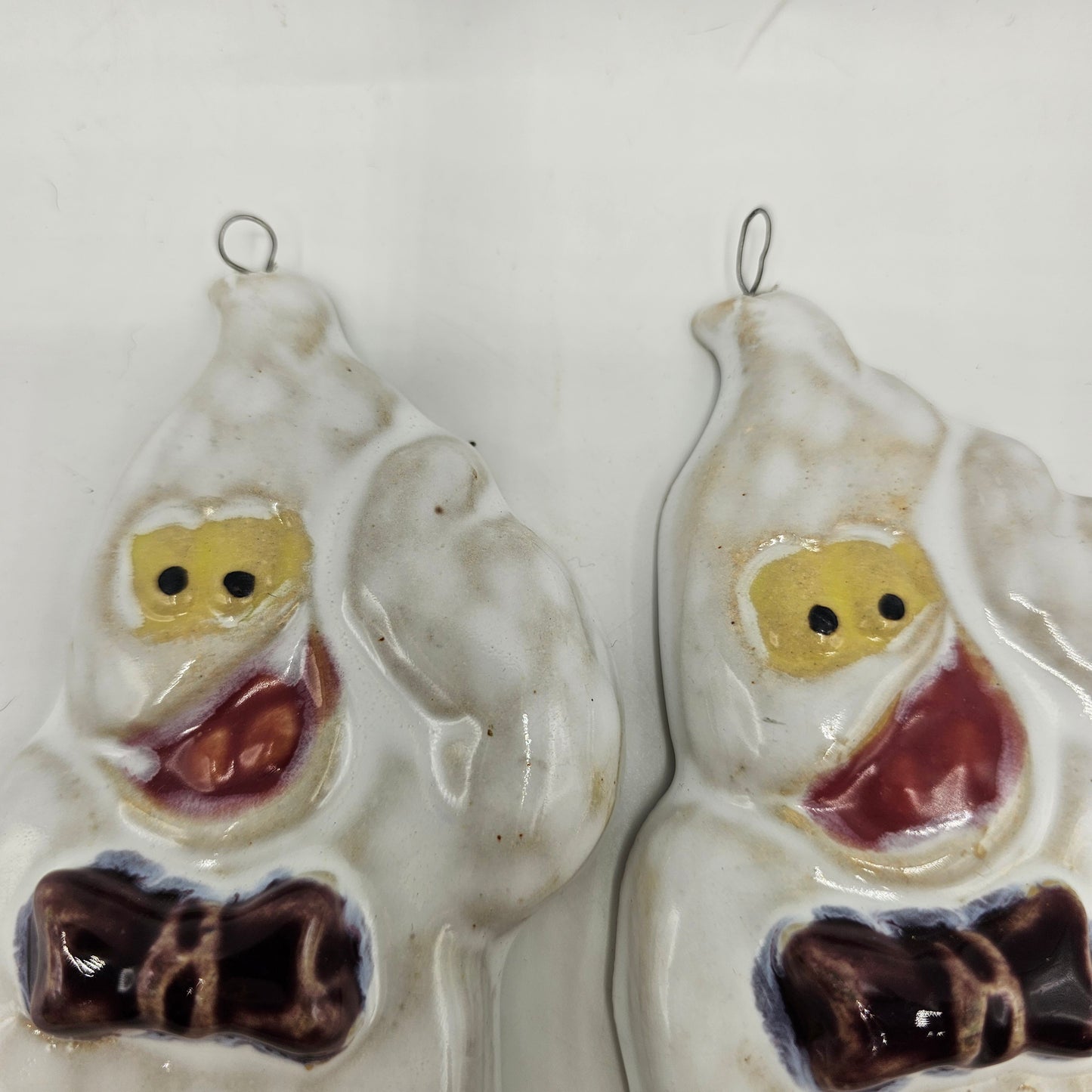 Ceramic Ghost Wall Hanging - Set of 2 (damage noted)