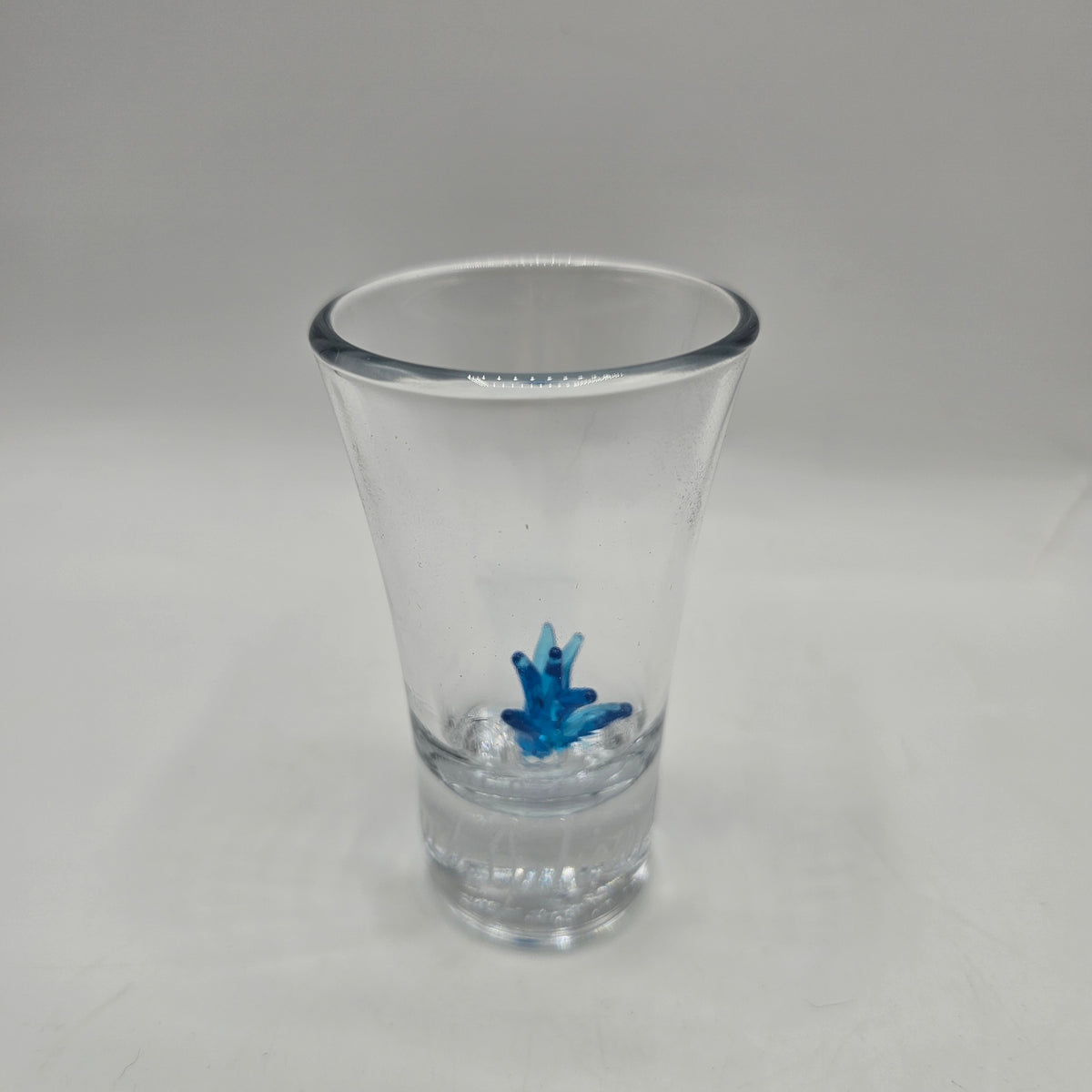 Tequila Jalisco, Mexico Etched Shot Glass with Blue Glass Agave Cactus Inside