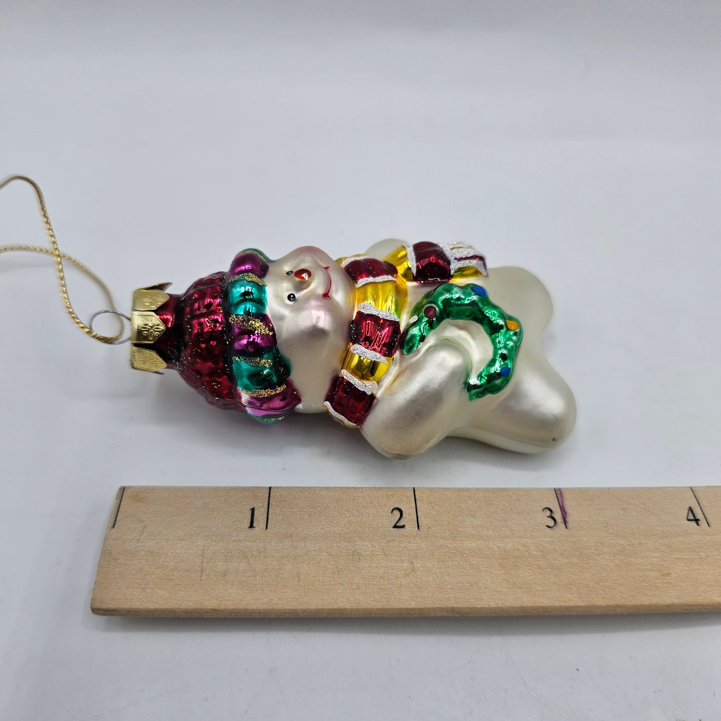 Vintage Blown Glass Snowman Christmas Tree Ornament