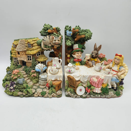Alice in Wonderland Bookends - The Mad Hatter's Tea Party - Smithsonian Institute, Limited Edition, Signed